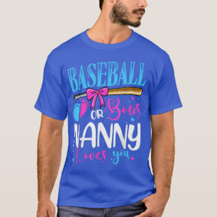 T-shirt Baseball ou Bows Nanny vous aime rose ou bleu Gend