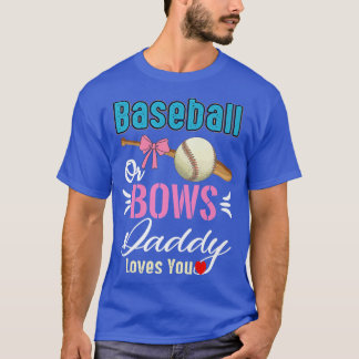 T-shirt Baseball Ou Bows Papa Vous Aime Révéler Le Sexe