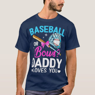 T-shirt Baseball Ou Bows Papa Vous Aime Révéler Le Sexe 97