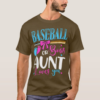 T-shirt Baseball ou vaches tante vous aime Gende rose ou b