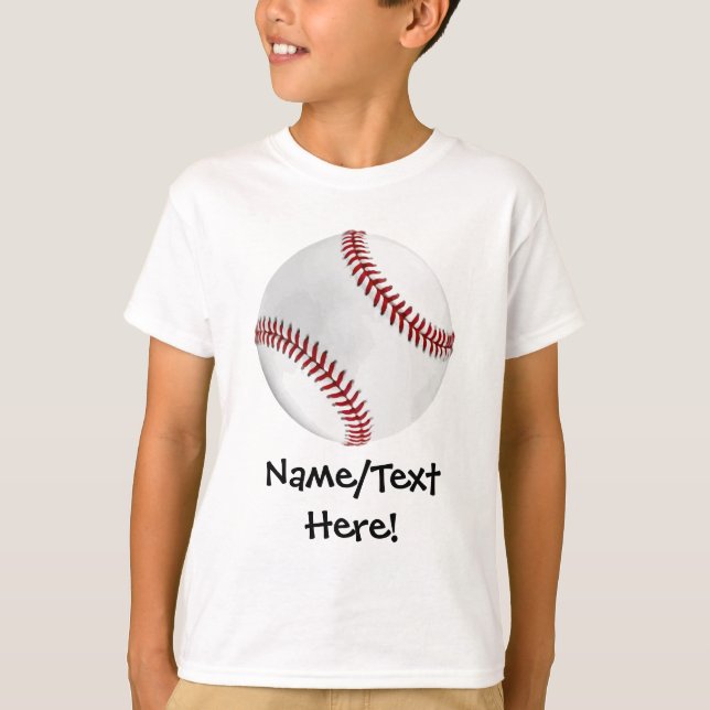 T-shirt Baseball personnalisé sur Garçons verts (Devant)