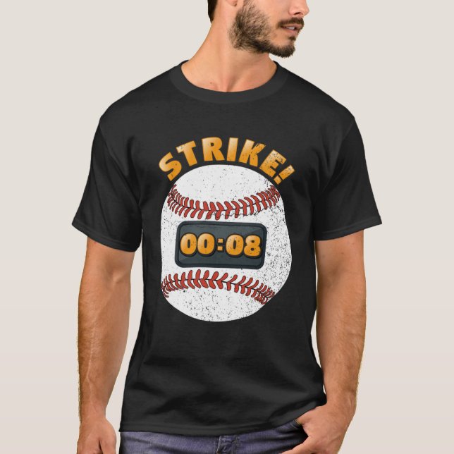T-shirt Baseball Pitch Clock 15 Seconds Rule Batter Box Do (Devant)
