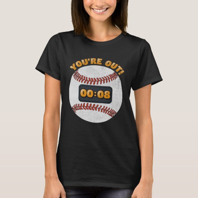 T-shirt Baseball Pitch Clock 15 Seconds Rule Batter Box Do (Devant)