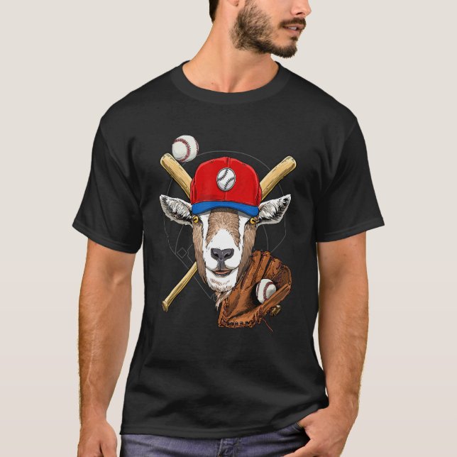 T-shirt Baseball Player Goat  Pitcher Catcher Baseball Coa (Devant)