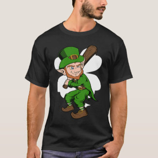 T-shirt Baseball Player Leprechaun St Patrick's Day Baseba