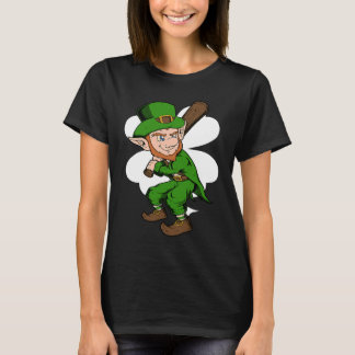 T-shirt Baseball Player Leprechaun St Patrick's Day Baseba