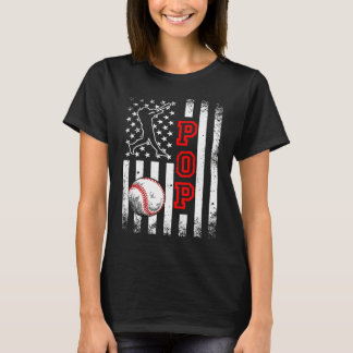 T-shirt Baseball Pop American Flag  Vintage Baseball