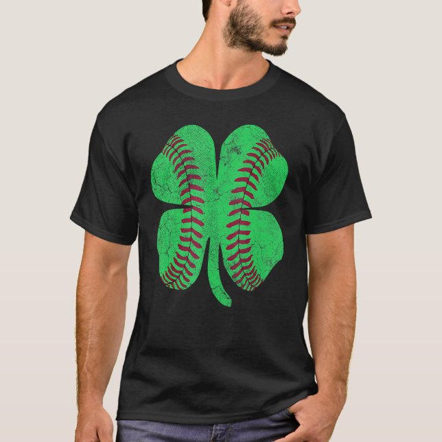 T-shirt Baseball Shamrock St. Patrick's Day Irish Saint Pa (Devant)