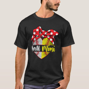 T-shirt Baseball Softball Heart Ball Mimi Family Player Co