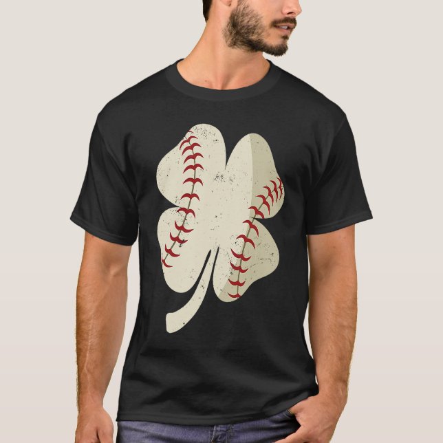 T-shirt Baseball St Patricks Day Shamrock (Devant)