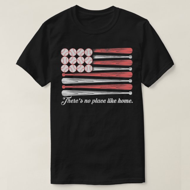 T-shirt Baseball Therex27s Pas d'endroit comme à la maison (Design devant)