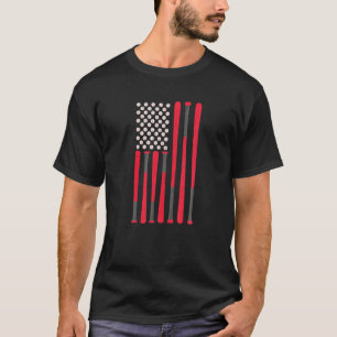 T-shirt Baseball vintage American Flag Softball Tee Ball S