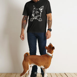 T-shirt Basenji Hound Sketched Head 