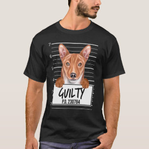 T-shirt Basenji Mugshot Chien coupable