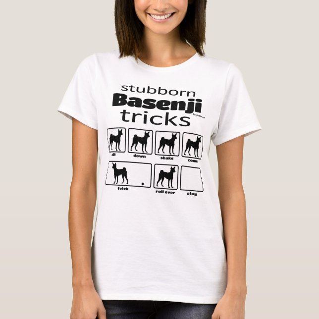 T-shirt Basenji Tricks têtu (Devant)