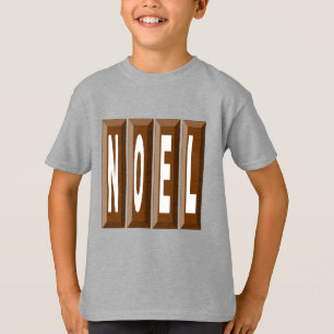 T-shirt basique acier pour enfants NOEL CHOCOLAT