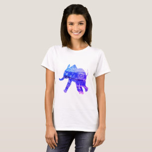T-shirt basique éléphant Mandala, Blanc