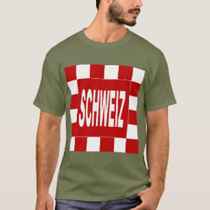 T-shirt basique foncé vert kaki  SCHWEIZ