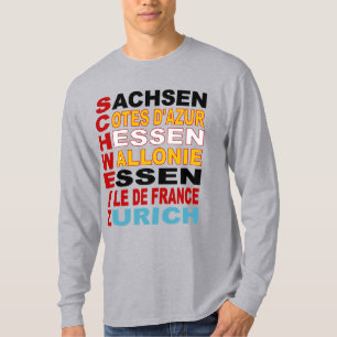 T-shirt basique gris Design TOURISME EUROPE