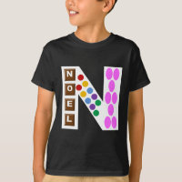 T-shirt basique noir  NOEL  BONBONS CHOCOLAT
