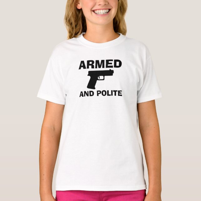 T-shirt basique pour fille ARMÉE ET POLITE (Devant)