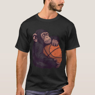 T-shirt Basket-ball Animal Art Dessin Singe Basket-ball Pl