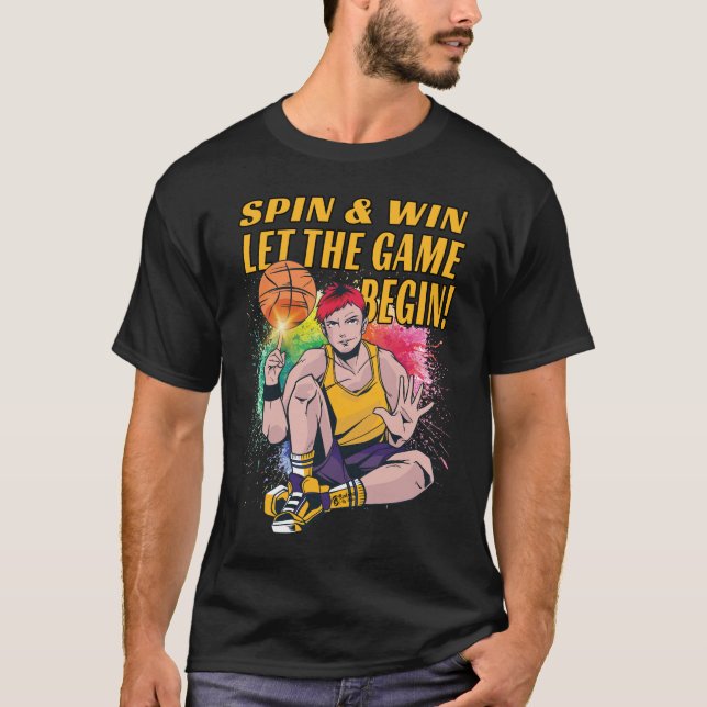 T-shirt Basket Ball Anime hommes noir (Devant)