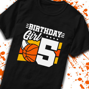 T-shirt Basket-ball Anniversaire 5 ans Fille 5 ans Anniver