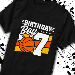 T-shirt Basket-ball Anniversaire 7 Année Garçon 7e Anniver