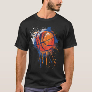 T-shirt Basket-ball Aquarelle Dessin Armoire Basket-ball L