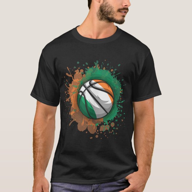 T-shirt Basket-ball avec Débardeur drapeau Irlande (Devant)