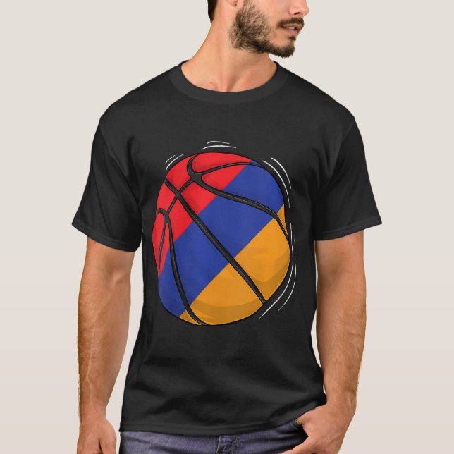 T-shirt Basket-Ball Avec Drapeau D'Arménie (Devant)