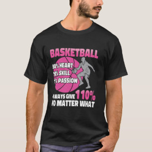 T-shirt Basket-ball Basket-ball 90 Coeur 10 Compétence 10