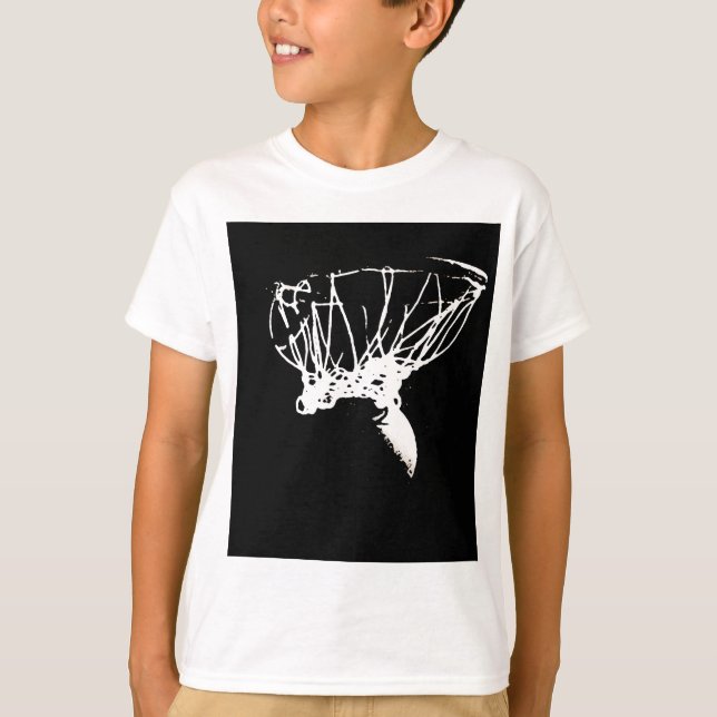 T-shirt Basket-ball Black White Pop Art (Devant)