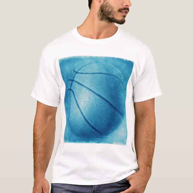 T-shirt Basket-ball Blue Pop Art (Devant)