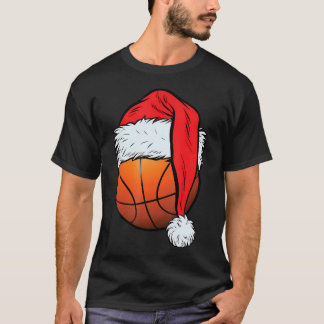 T-shirt Basket-ball Christmas Ball Santa Hat Xmas Boys Hom