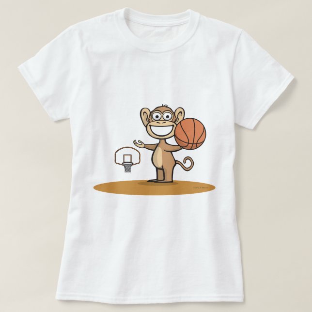 T-shirt Basket-ball de singe (Design devant)