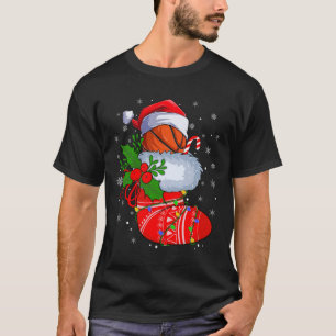 T-shirt Basket-ball drôle Dans Chaussettes de Noël Père No