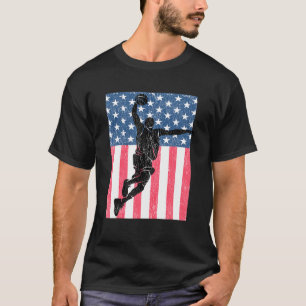 T-shirt Basket-ball États-Unis Vintage américain Drapeau 4