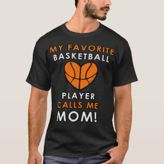 T-shirt Basket-ball Maman Joueur favori Coeur Love Hoops P