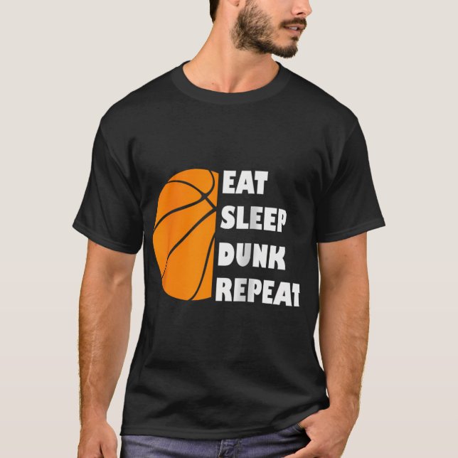 T-shirt Basket-ball Mange Sommeil Dunk Répéter le baseball (Devant)