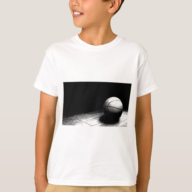 T-shirt Basket-ball noir blanc (Devant)