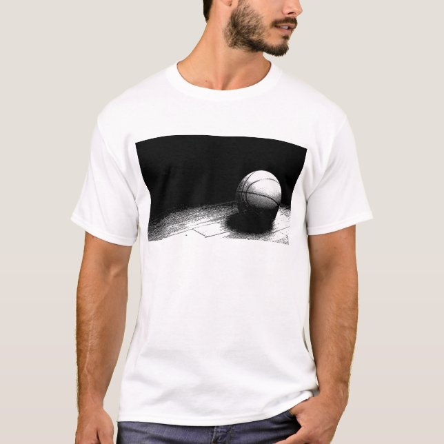 T-shirt Basket-ball noir blanc (Devant)