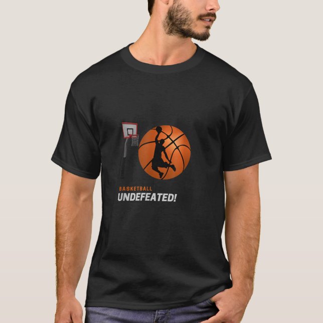 T-shirt Basket-ball non vaincu T chemise (Devant)