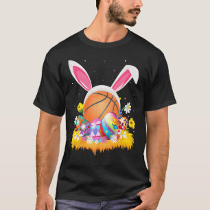 T-shirt Basket-ball OEufs de Pâques Funny Basketball Bunny