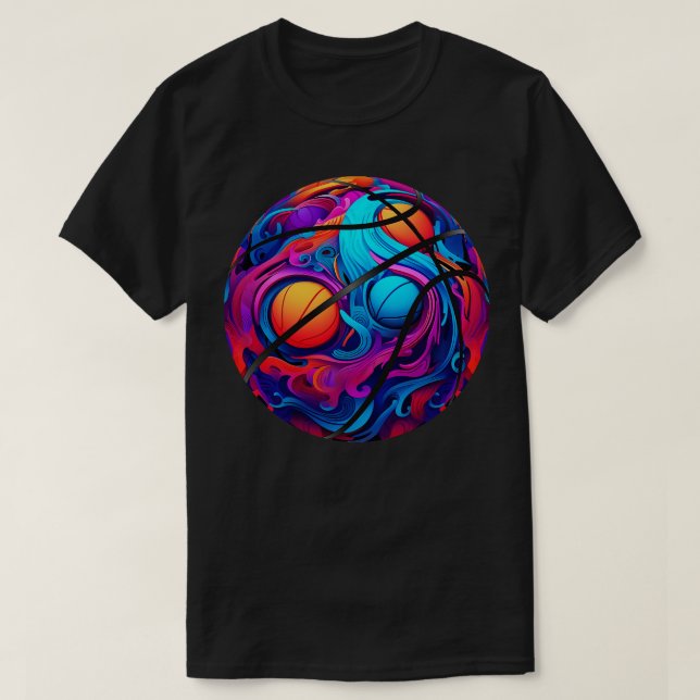 T-shirt Basket-ball psychédélique (Design devant)