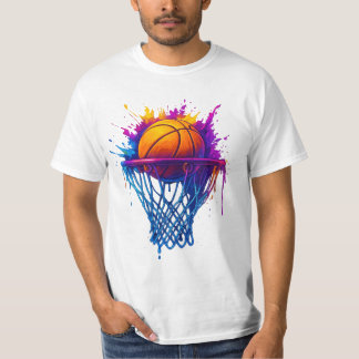 T-shirt Basket-ball Splash Art - Design sportif dynamique