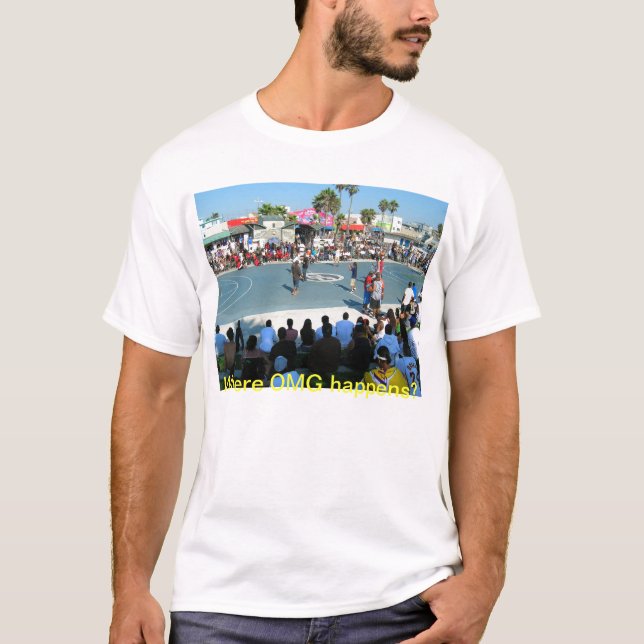 T-shirt Basket-ball sur la plage de Venise (Devant)