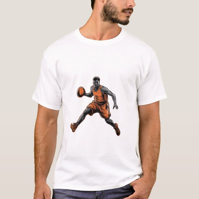 T-shirt basket, Basket-ball personnalisé, (Devant)