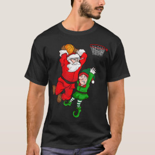 T-shirt Basket de Noël Santa Claus Slam Dunk Elf Fun